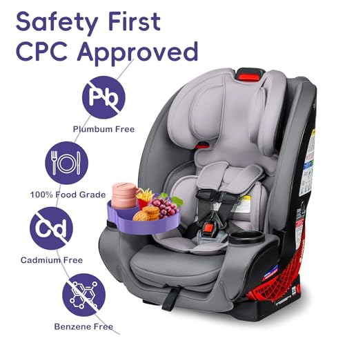 Image of [2 Packs] Kids Car Seat Tray, Travel Tray with Cup Holder for Toddler Baby, Kids Car Seat Food Snack Organizer for Road Trip, Stroller snack Organizer Travel Must Haves (Purple, 2 PCS)