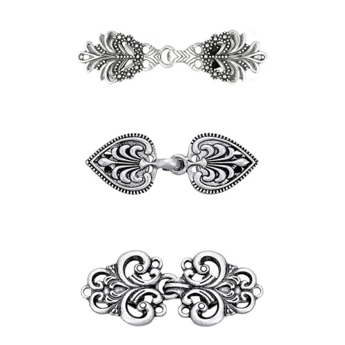 3 Piezas Clip de Cárdigan de Metal, Cierres de Suéter Alfileres de Bufanda, Retro Broches Hebillas de Capa, Broche de Suéter Celta Cierre de Camisa de Remolino para Capa,SuéTer, Chal, Bufanda