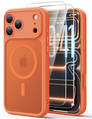 Évitez les rayures d'objectif avec la coque iPhone 17 Pro Max orange MagSafe