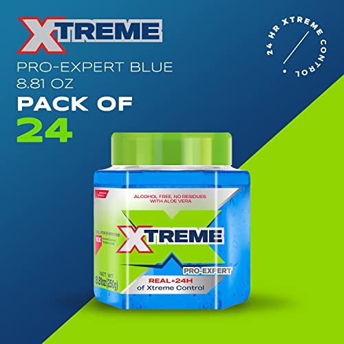 Xtreme Pro-Expert Blue Styling Hair Gel, 24-Hours Control With Aloe Vera, 8.81 Oz Jar (Pack Of 24) #TOP1