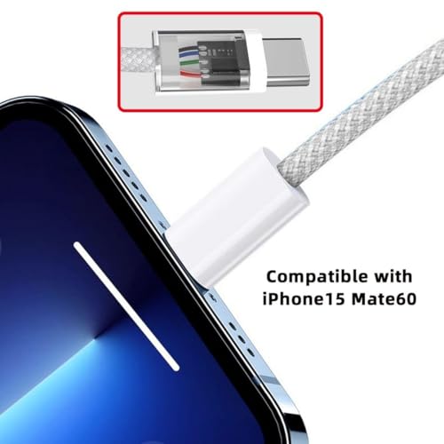 Image of Original USB-C to C Type Braided 1M Fast Charging Cable Compatible for iPhone 16 /16 Pro /Max /15 /15 Pro /Max /Samsung Galaxy S24 /S23 /S22 /S21 /iPad & More Yellow