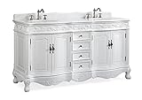 Benton Collection 64” Antique White Beckham Bathroom Sink Vanity Model CF-3882W-AW-64