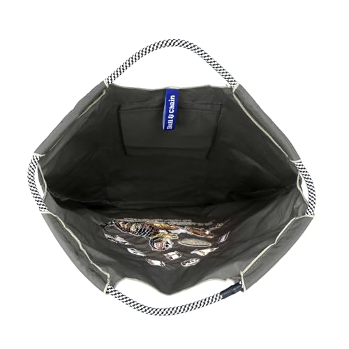 Image of Ball&Chain Women Embroidery Shoulder Handbag Nylon Pockets Bag Ladies Crossbody Purse Fashion Tote Handle Satchel,15x16 in (Dark Grey, Small)