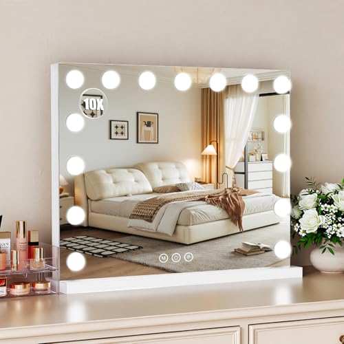 Espejo para maquillaje rectangular con luces 23x18 pulgadas miniatura 1