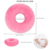 EasyStar Ohr-Piercing-Kissen mit abnehmbarem Kissenbezug, verstellbare Polsterung, Seitenschläferkissen, Donut-Form, 29 x 29 cm, schützt Ihre Ohren und sorgt für einen guten Schlaf