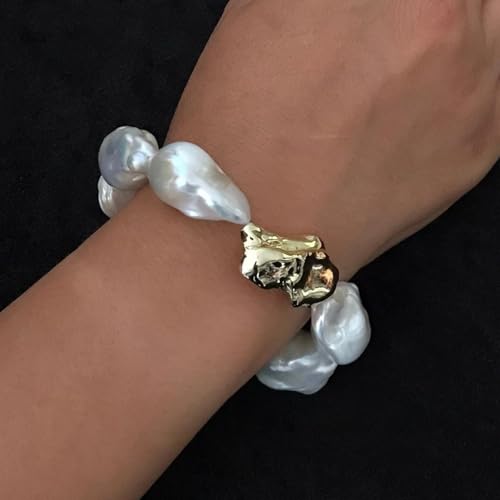 Harry and Henry Baroque Pearl Bracelet for Women Elegant Irregular Pearls Bracelets Adjustable Boho Jewelry Gift for Her Birthday Wedding Jewelry Gifts2