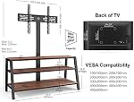 FITUEYES Corner TV Stand for 37-70 Inch TVs, Entertainment Center with Storage, Height Adjustable Media Console with Mount, Max Vesa 600x400mm, Brown