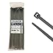 Kable Kontrol Gray Zip Ties 14 Inch 100 Pcs, 50 Lbs Tensile Strength, Self-locking Nylon Colored Cable Ties Wire Wraps for Indoor or Outdoor Use