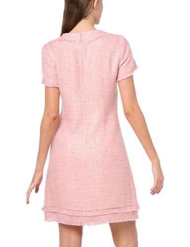 Image of Eliza J Women's Short Sleeve High Neck Tweed Shift Mini Dress