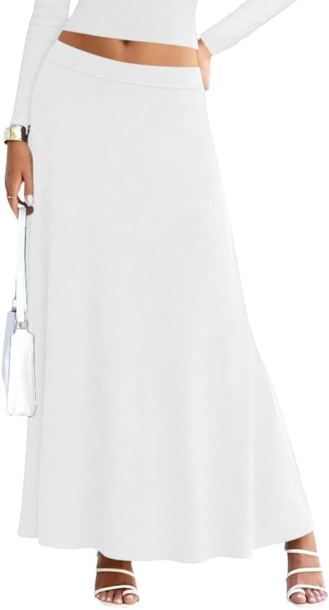 Sweet Hearts Maxi Skirts for Women- Elastic Waist Casual Comfy Flare A-Line Long Skirt XS-XL Made in USA - Image 2