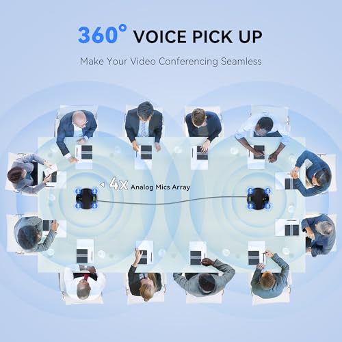 Image of Tenveo MagiCall-EX Bluetooth Conference Speakerphone, Daisy Chain Expandable for up to 30 Attendees, 360 Voice Pickup, AI Noise Cancelling, USB /Bluetooth Wireless Speaker for Meetings & Large Rooms