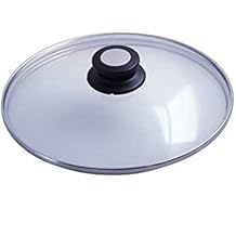 De Buyer 4112.24 Choc Induction Glass Lid with Bakelite/Stainless Steel Knob, Resistant up to 220C, 24 cm Diameter