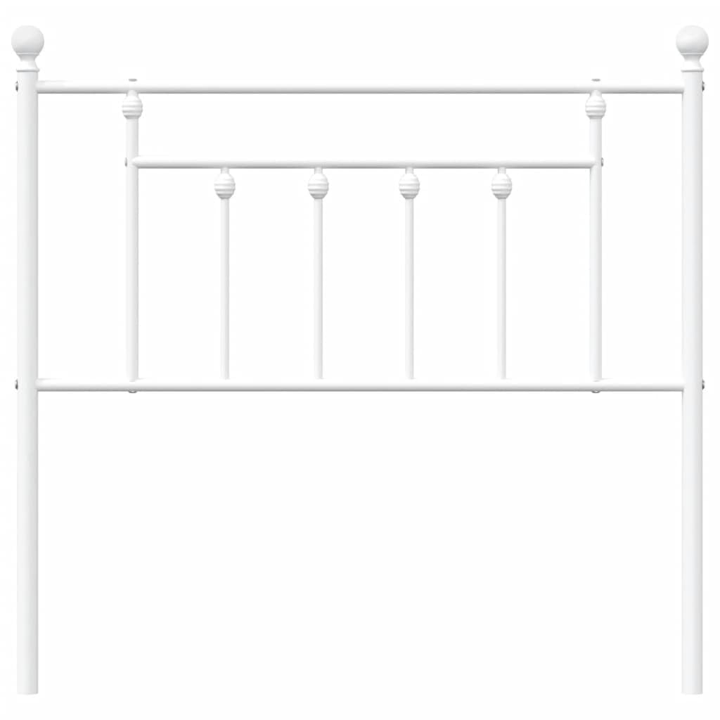 vidaXL Cabecero de Repuesto de Metal Blanco 90 cm, cabecero de Cama, cabecero para Cama Individual, cabecera, cabecero de Metal, cabecero Blanco, Cabezal