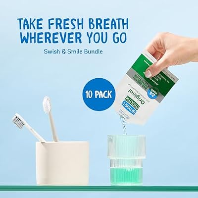 SmartMouth Original Activated 2-Bottle System Mouthwash + Travel Mouthwash 10 Single Packs