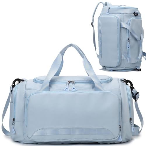 Sporttasche Damen Herren Reisetasche, SUNYBLIS Sporttaschen 40L mit Schuhfach Nassfach Sportrucksack Wasserdicht Trainingstasche mit Rucksack Weekender Handgepäck Travel Gym Tasche Duffle Bag