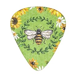 Ensemble de 12 médiators de guitare Bee & Sunflowers pour guitare acoustique, guitare électrique, contrebasse, ukulélé - Les Beatles, Paul McCartney, John Lennon, RIngo Starr, George Harrison