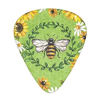 Ensemble de 12 médiators de guitare Bee & Sunflowers pour guitare acoustique, guitare électrique, contrebasse, ukulélé - Les Beatles, Paul McCartney, John Lennon, RIngo Starr, George Harrison