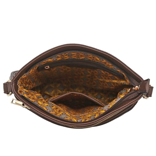 Image of ALYSSA Triple Zip Pocket Large Crossbody Bag