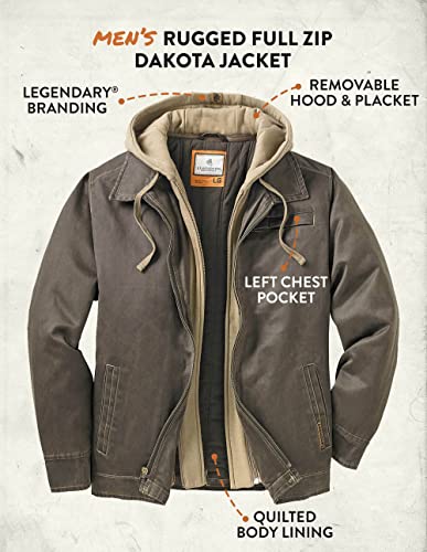 Legendary Whitetails Men's Casual Coat with Hood Waxed Cotton Water Resistant