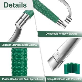 Xeerrfan Caulk Remover Tool, Detachable Caulk Removal Tool Big Size with 5 Replacement Stainless Steelhead, Glass Glue Angle Caulking Remover Scraper for Bathroom, Shower,Kitchen, Floor, Window