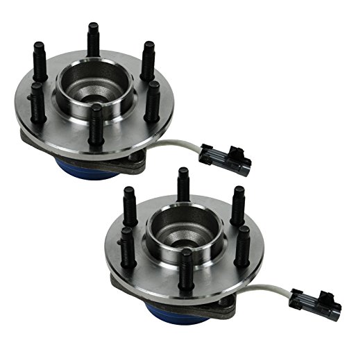 Image of TRQ Left and Right Wheel Bearing and Hub Assembly Set 2 Piece Compatible with 04-07 Cadillac CTS V Front 04-09 SRX Rear Wheel Drive Front 06-09 STS Base Model Rear Drive 6 Lug Wheels