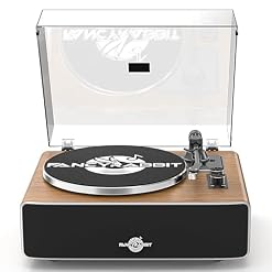 Record Player with Speakers, Turntables for Vinyl Records with AT-3600L Cartridge, Belt Drive 2-Speed (33/45 RPM), All in One Vinyl Player for Music Lovers (Walnut) - Les Beatles, Paul McCartney, John Lennon, RIngo Starr, George Harrison