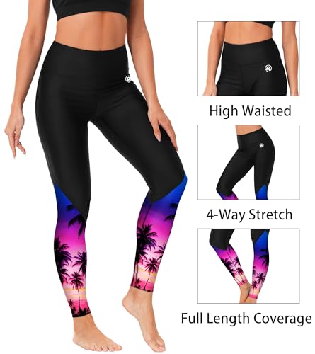 Image of AOBUTE Women Swim Pants UPF 50+ Rash Guard Pants High Waisted Swimming Leggings