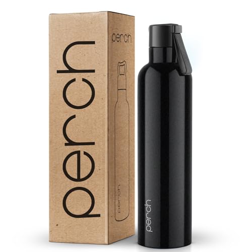 Image of Perch Oasis Pro Insulated Steel Water Bottle | ISI Certified Hot & Cold Flask - 760ml | BPA-Free, Leakproof, Travel-Friendly Bottle for Office, Gym & Home (Knight Black)
