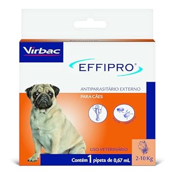 Virbac Effipro Antipulgas e Carrapatos para Cães de 2 Kg - 10 Kg C/ 1 Pipeta