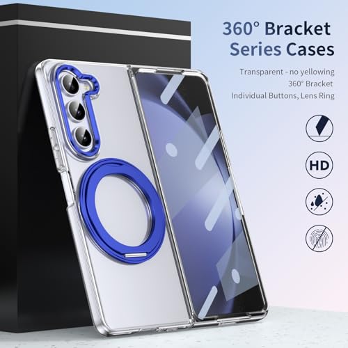 Coque Samsung Galaxy Z Fold 5 antichoc bleu avec protecteur d'écran
