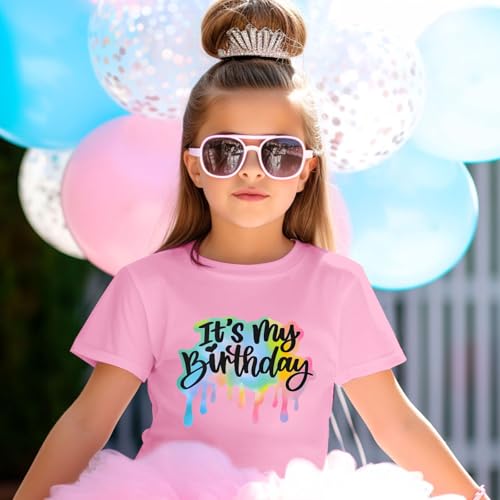 Image of It's My Birthday Girl Shirt 4th 5th 6th 7th 8th 9th 10th 11th 12th Graphic Tee for Kids Party Cute Girls Tshirts Tees