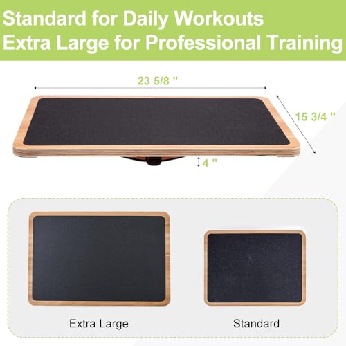 Image of StrongTek Wooden Balance Board with 2 Difficulty Options, Basic Rocker and Advanced 360 Wobble Board, Non-Slip Balance Trainer for Core Stability, Ankle Rehab, Physical Therapy and Fitness