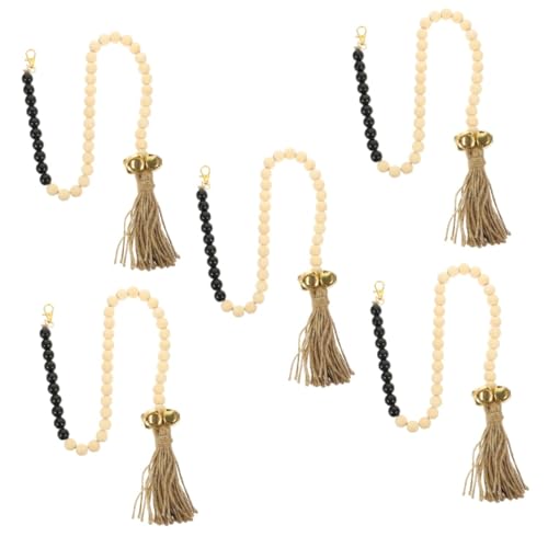 COSMEVIVI 5pcs Puppy Training Bell Dog Door Bell Traction Rope Beads Woven for Pet