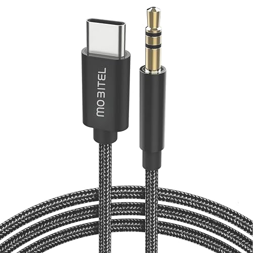 Mobitel Aux to USB-C Cable 1M USB-C to 3.5mm Jack Hi-Fi Stereo Audio Cable for Car Headphones & Speakers Compatible with iPhone 15 16 17 Samsung Galaxy S23–S25 iPad & MacBook