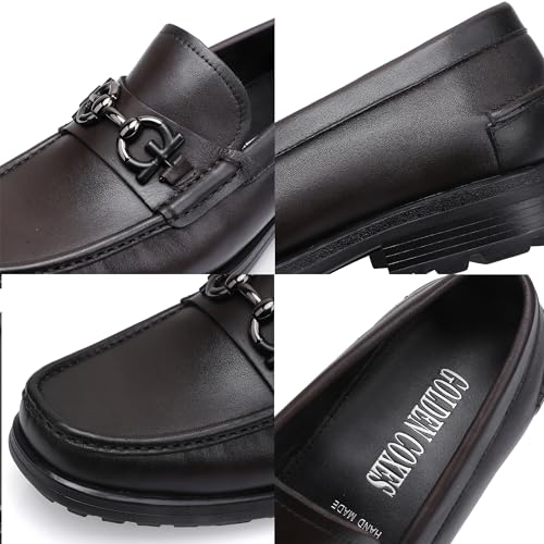 Image of Formal Dress Shoes for Men, Premium Buckle Moc-Toe Business Shoes Casual Slip-on Penny Loafer