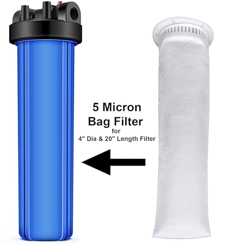 Image of Flaner Aqua 5 Micron 4 inch Dia & 20 inch Length Filter bag For Filtering Sand, Dirt, Rust From Water(White, Pack of 1)