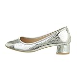 silberfarbenes kunstleder  Ital Design Damenschuhe Pumps Klassische Pumps, GH17-1-, Kunstleder, Silber, Gr. 38