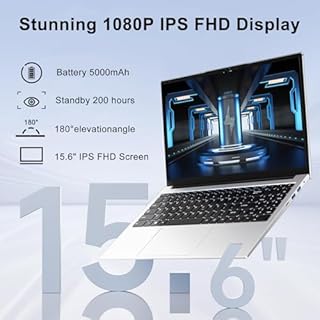 Ordinateur portable traditionnel de 15,6" 256 Go SSD extensible jusqu'à 1 To de SSD Celeron N5095 (jusqu'à 2,9 GHz) 4 cœurs Win 11 8 Go LPDDR4 PC avec système de refroidissement, caméra de confidentialité, clavier numérique pour étudiant en affaires, argent