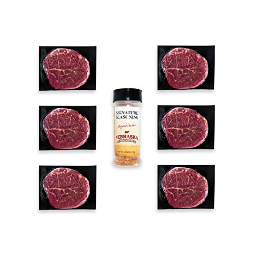 Classic Cut Angus Filet Mignon By Nebraska Star Beef -Prestige- Hand Cut And Trimmed - Gourmet Steak Delivered To Your Home, 6 Pack Steak Bundle #TOP12