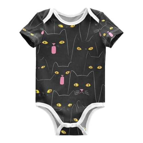 Image of Bright Emotions Raccoons Baby Short Sleeve Bodysuits Romper Unisex Infant Outfit Wrapping Clothes for Boy Girl kids 3M