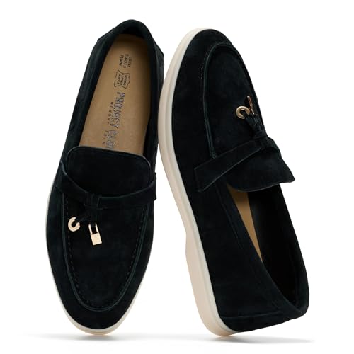 Project Cloud Women's Leather Loafers IRIS Black Suede 7M