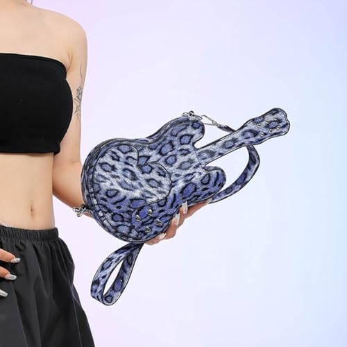 Sac à main guitare léopard idéal pour le shopping et sorties
