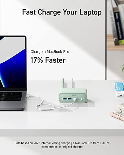 Anker 525 Charging Station, 7-In-1 Usb C Power Strip For Iphone13/14, 5Ft Extension Cord With 3Ac,2Usb A,2Usb C,Max 65W Power Delivery Desktop Accessory For Macbook Pro, Home, Office (Aurora White) #TOP3