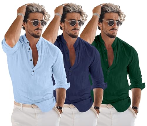 Image of Combo of Men Solid Cotton Blend Straight Kurta Shirt Pack of 2