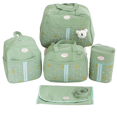Kit Bolsa Maternidade, Mochila com Chaveiro de Ursinho, Bolsa Térmica,