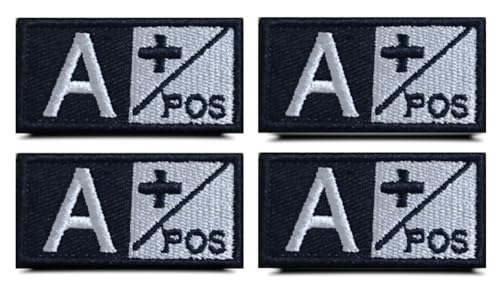 4 Pcs Type A+ Medic Cross Morale Patch,A POS Positive First Aid Kit Patch for Tactical IFAK, Tactical Hook and Loop A+ Patches for IFAK Plate Carrier Trauma Pouch, EMT, EMS, EDC Bag