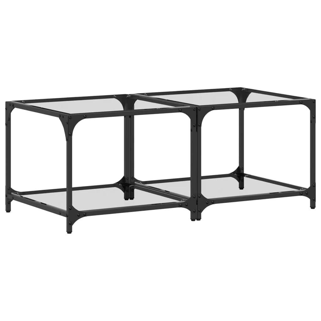Tables Basses Gain de Place avec Dessus en Verre Transparent pour Petits Salons