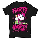 Tshirt Party Hard Einhorn Fun Spass