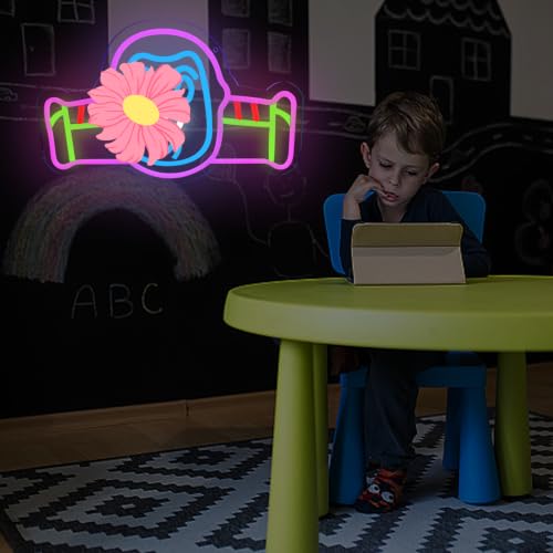 Image of Space Ranger Themed Neon Sign Dimmable LED Neon Light for Wall Decor USB Powered Cartoon Astronaut Neon Sign for Teen Room Game Room Playroom Gift for Boys & Cartoon Fans