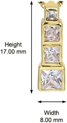 Vanbelle Genuine 18K Gold Plated Jewelry - Graduated Square Geometric Pendant Necklace with Cubic Zirconia Stones for Women - Image 3